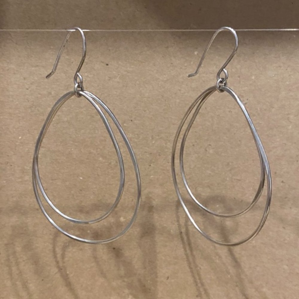 Hilary Druxman Sterling Silver Multi Tear Drop Earrings